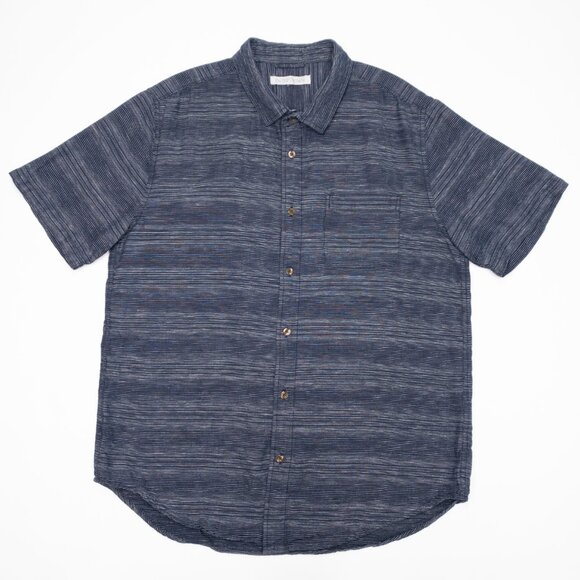 Outerknown Navy Striped Casual Button Down Shirt - Picture 2 of 9